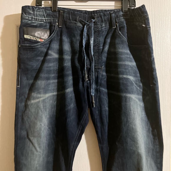 DIESEL MENS COTTON NARROT BLUE DENIM SWEAT PANTS SIZE 36 - Picture 5 of 12